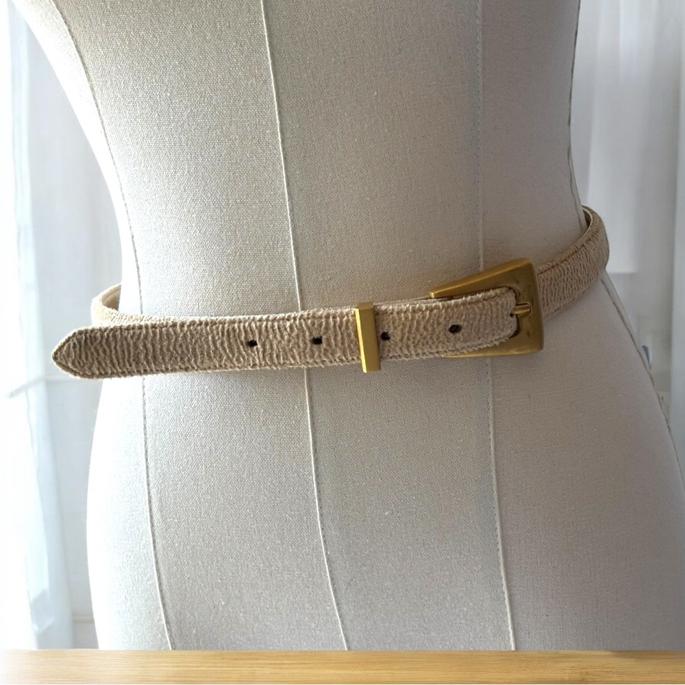 St. John Tan Belt with Gold Buckle